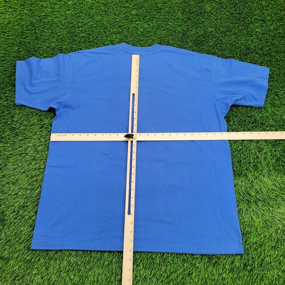 Vintage 80s Hanes Shirt XL 24x28 Blue Eagle Football USA - Picture 3 of 12